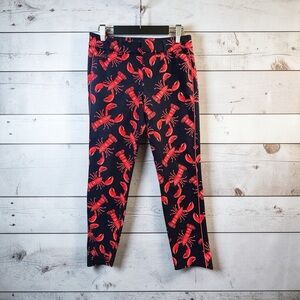 Old Navy Pixie Ankle Pants Big Lobster Print Sz 6 Coastal Resort Vacation